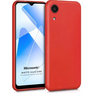 Matte Silicone Samsung Galaxy A03 Core Kılıf Kırmızı
