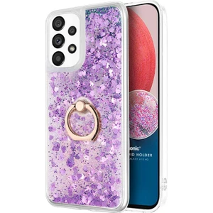 Samsung Galaxy A13 4g Kılıf Glitter Liquid Holder Mor
