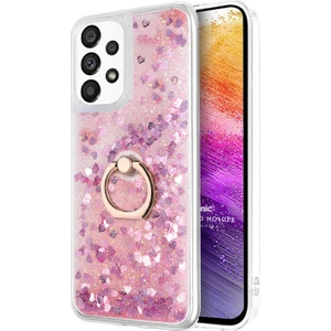 Samsung Galaxy A73 5g Kılıf Glitter Liquid Holder Pembe