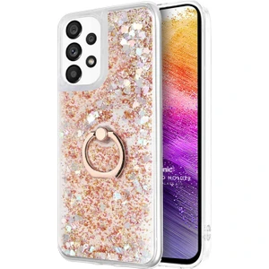 Samsung Galaxy A73 5g Kılıf Glitter Liquid Holder Gold