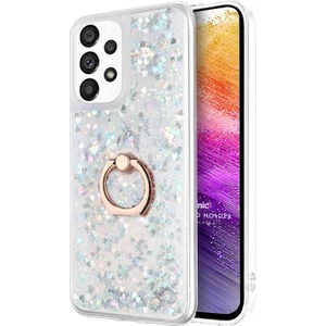Samsung Galaxy A73 5g Kılıf Glitter Liquid Holder Gümüş