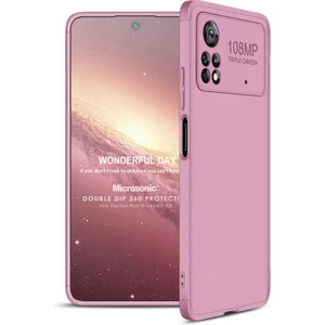 Xiaomi Poco X4 Pro 5g Kılıf Double Dip 360 Protective Rose Gold