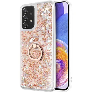 Samsung Galaxy A23 Kılıf Glitter Liquid Holder Gold