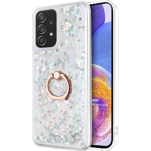 Samsung Galaxy A23 Kılıf Glitter Liquid Holder Gümüş
