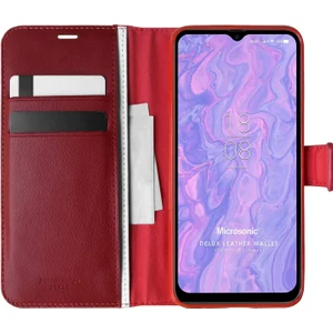 Reeder S19 Max Kılıf Delux Leather Wallet Kırmızı