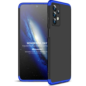 Samsung Galaxy A13 4g Kılıf Double Dip 360 Protective Siyah Mavi