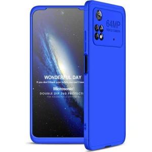 Xiaomi Poco M4 Pro 4g Kılıf Double Dip 360 Protective Mavi