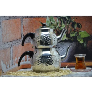 Alüminyum  Motifli Desenli Çaydanlık No:4 (2,3 Litre 5 Kişilik)