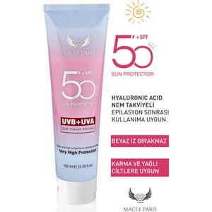 Macle Paris Spf 50 Güneş Kremi Tüm Cilt Tipleri Için Yüksek Koruma Uva Uvb 100Ml
