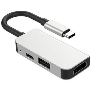 3 in 1 Type C 1x Usb 1x 4K Hdmi ve 1x Pd Type C Çoğaltıcı Çevirici Adaptör Hub