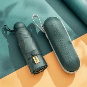 Taşınabilir Mini Kapsül Şemsiye Ultra Işık Mini Güneş Kremi ve Yağmur Geçirmez Pongae Katlanır Güneş Şemsiye Koruma Uv Dayanıklı Rüzgar Geçirmez (Yeşil) (Yurt Dışından)