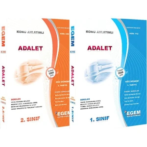 Egem Eğitim Yayınları AÖF Adalet Bölümü 1. Sınıf 1. Yarıyıl ve 2. Sınıf 3. Yarıyıl Güz Dönemi Konu ve Soru