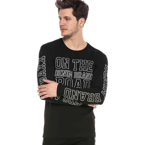 Cipo & Baxx CL379 Parlak Taşlı Baskılı Ince Erkek Sweatshirt