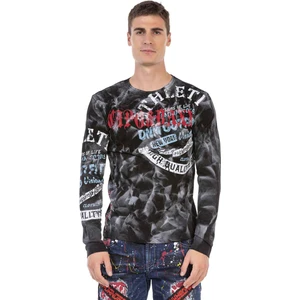 Cipo & Baxx CL453 3 Boyutlu Siyah Erkek Sweatshirt