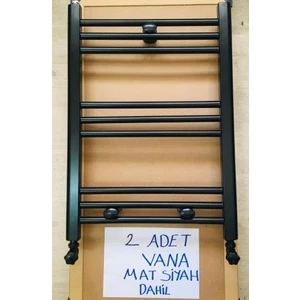 Şimaş Havlupan 500x700 SİYAH10 Borulu Havlupan ve 2 Adet Radyatör Vanası Siyah