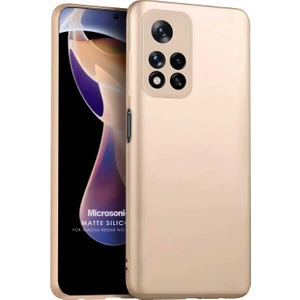 Matte Silicone Xiaomi Redmi Note 11 Pro Plus Kılıf Gold