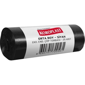 Çöp Torbası Eko Endüstriyel Orta Boy 54 cm x 60 cm Siyah Tek Rulo