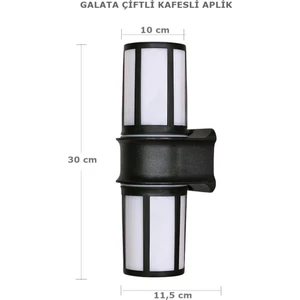 Galata Çiftli Aplik Kafesli Bahçe Duvar Yol Aydınlatma Lambaları Zita