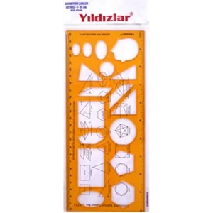 Geometrik Şablon Cetvel 25 Cm. (040)