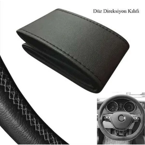 Gürler Oto Kılıf ve Aksesuar Universal Dikmeli Direksiyon Kılıfı Soft Siyah Ipli Genişlik 10CM