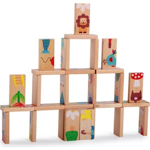 Bebek Ahşap Domino Blok Oyuncaklar Karikatür Bahçe Hayvan Araç Meyve Domino Blokları Oyuncaklar Yapı Taşları Eğitim Eşleştirme | Domino (Yurt Dışından)