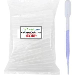 Plastik Pastör Pipet 3 ml Damlalık 100 Ad/pk