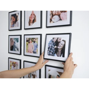 Kişiye Özel 3'lü Duvara Yapıştırılabilir Dekoratif Kare Siyah Renk Fotoğraf Çerçeve Seti