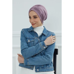 Aisha's Design İnce Pile Dikişli Penye Bone,Lila,B-19