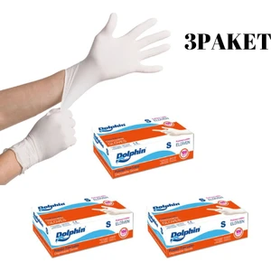 Lateks Pudrasız Muayene Eldiven S - Small 3 Paket 100'LÜ