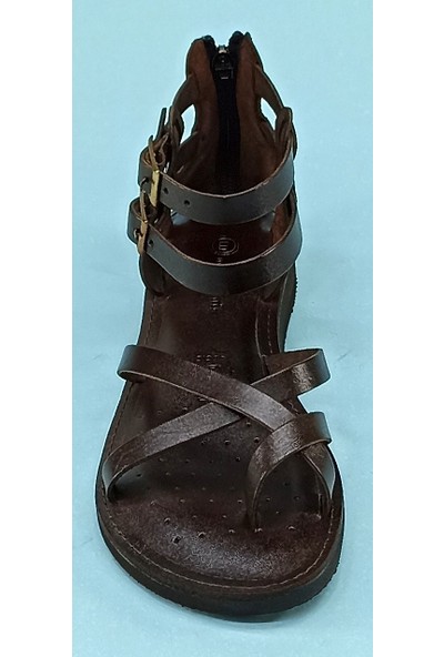 Mammamia D22YS-1020 Deri Kadın Fermuarlı Sandalet