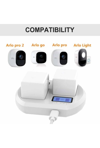 Arlo Charging Station Compatible Arlo Rechargable Batteries Beyaz