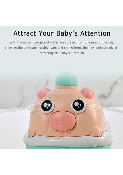 Bebek Banyo Otomatik Yağmurlama Su Karikatür Piggy Çocuk Duş Elektrikli Oynatabilir Açı Su Geçirmez Vantuz Oyuncaklar | Banyo Oyuncak (Mavi) (Yurt Dışından) fiyatları