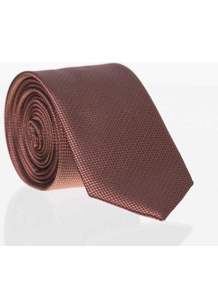 Kiremit Slim Fit Düz Renk Dokuma Kravat / Ddk-04