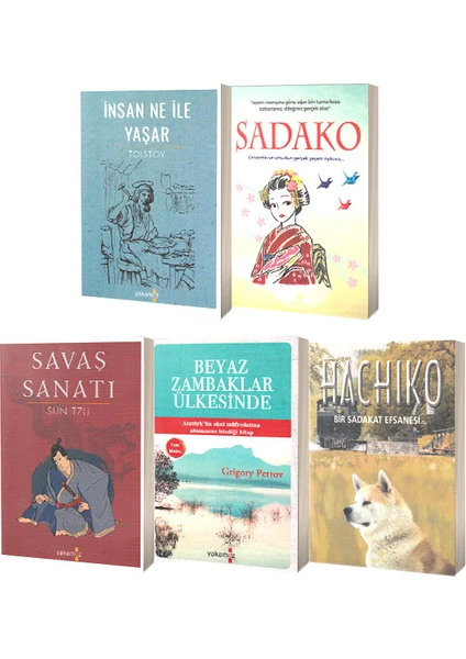 İnsan Ne İle Yaşar - Sadako - Savaş Sanatı - Beyaz Zambaklar Ülkesinde - Hachiko - 5 Kitap