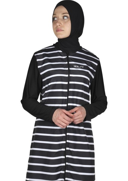 Büyük Beden Sealife SL1013 Yağmur Tesettür Mayo, 3xl, 4xl, 5xl, 6xl, 7xl, 8xl, 9xl