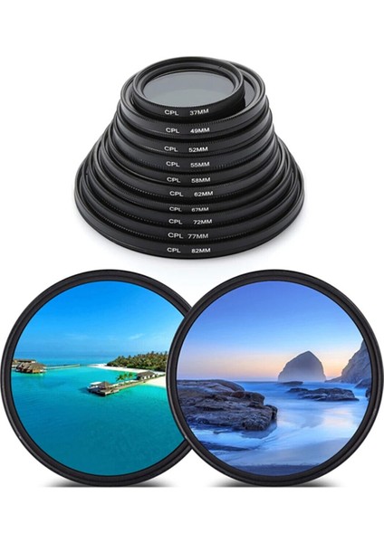 55MM Circular Cpl Filtre Nikon, Sony Için 55MM Polarize Filtre