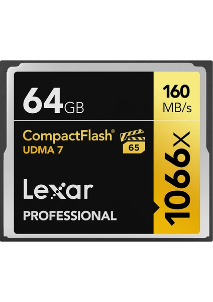 64GB Lexar® Professional 1066X Compactflash® Card, Up To 160MB/S Read 155MB/S Write