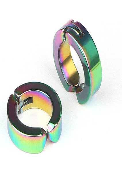 3 Sıkıştırmalı Kıskaçlı Kadın Erkek Çelik Halka Küpe modelleri