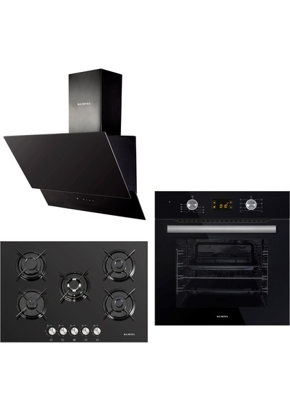 Digital Siyah Ankastre Set 5 Gözlü