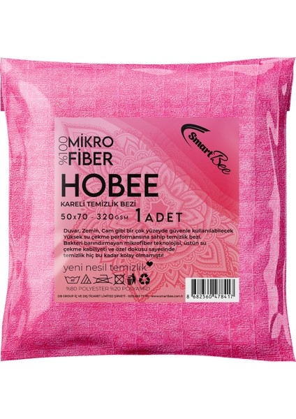 Hobee Kareli Kurulama Bezi 50X70 320GSM - Pembe