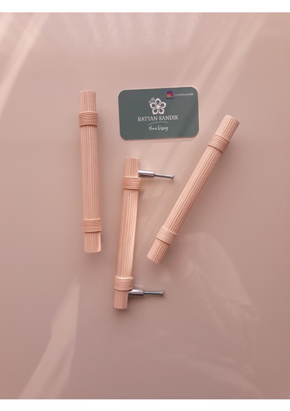 Doğal Rattan Bambu Kulp 128 mm