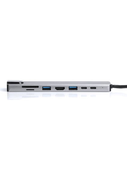 USB 3.1 Type-C 8 In 1 Ethernet / HDMI / Tf Sd Kart Okuyucu / USB 3.0 - USB 2.0 / Usb-C & Usb-C Pd Dönüştürücü Çevirici Hub (DK-AC-U31X40)