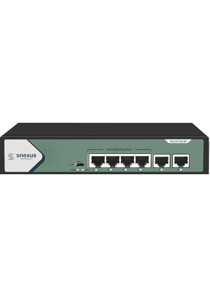 SN-ES1300-6P 4 Port Poe 2 Port Uplink 10/100 Swıtch 65W