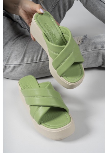 Yeşil Kadın Yüksek Topuklu Terlik 00121808 modelleri