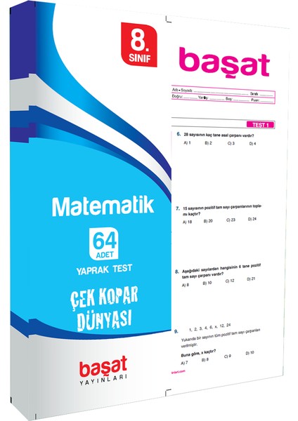 Başat Yayınları 8. Sınıf Matematik Çek Kopar Test