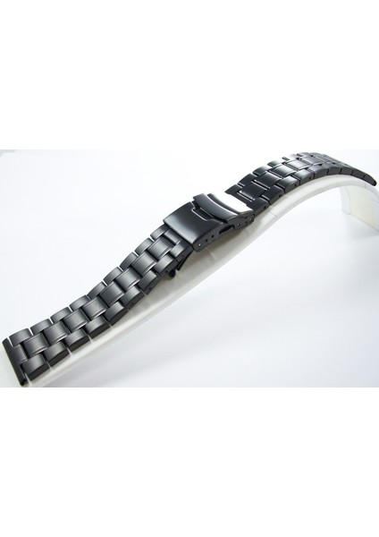 24MM Siyah Metal Saat Kordonu Çelik Kolçak 1.kalite Kayış Şeritli fırsatları