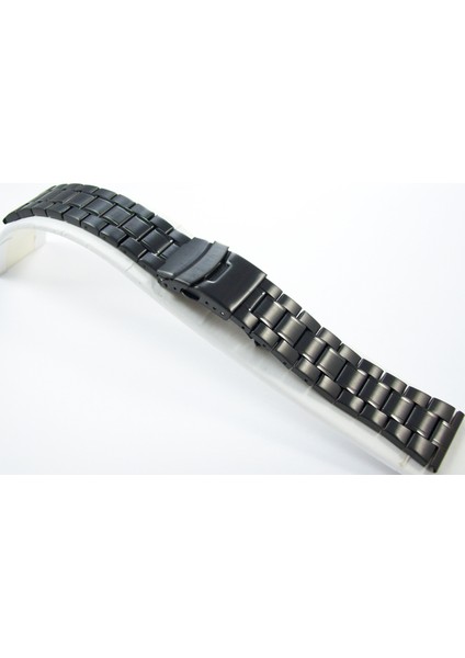 24MM Siyah Metal Saat Kordonu Çelik Kolçak 1.kalite Kayış Şeritli indirimleri