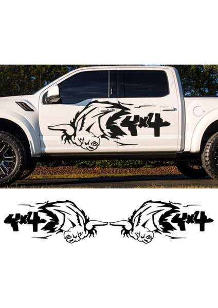 120X50 cm Siyah - 2 Adet Boğa 4x4 Off Road Araba Sticker