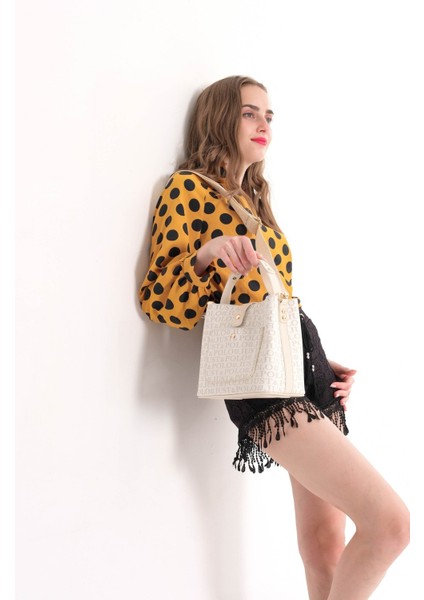 Baskı Desenli Özel Seri Çanta Cüzdan Kombini 2055-GD-10 modelleri