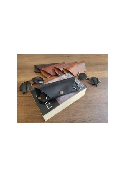 Crazy Deri Siyah Gözlük Kılıfı